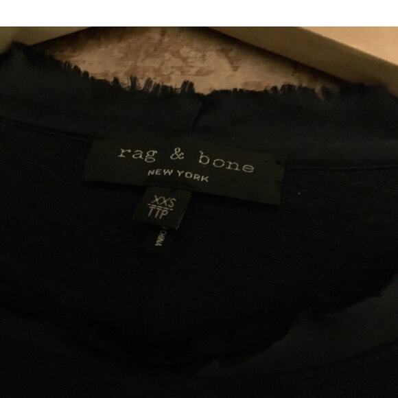 Rag and Bone navy linen silk combo long sleeve Crewneck tunic Top - Picture 2 of 10